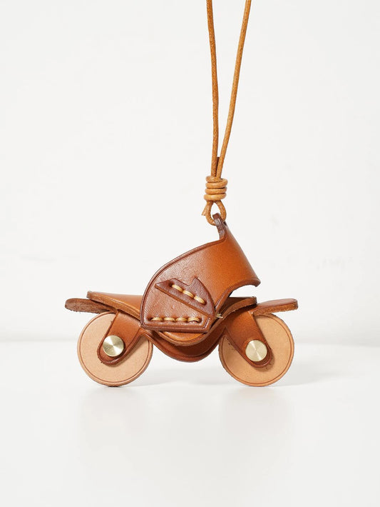 Leather Mini Motorcycle Keychain 