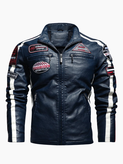 Men’s Motorcycle Racing PU Leather Jacket 