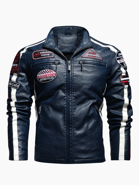 Men’s Motorcycle Racing PU Leather Jacket 