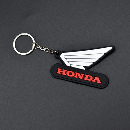 Schlüsselanhänger mit Motorrad-Emblem aus Leder