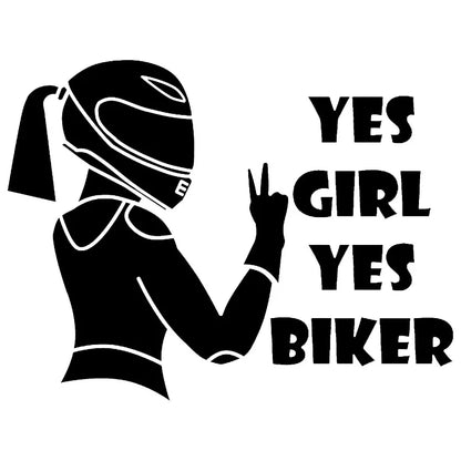 Yes Girl Yes Biker Sticker