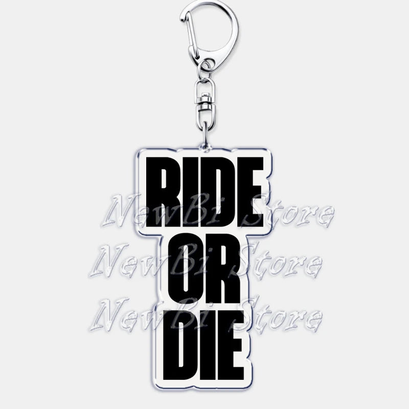 Ride or Die Letters Keyring
