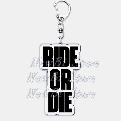 Ride or Die Letters Keyring