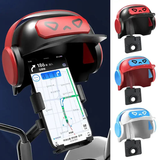 Cartoon Helmet Motorcycle Mobile Phone Holder