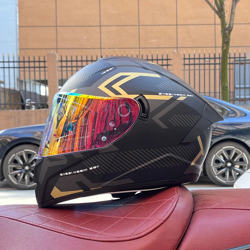 Full Face Motorcycle Helmet with Dual Lens 