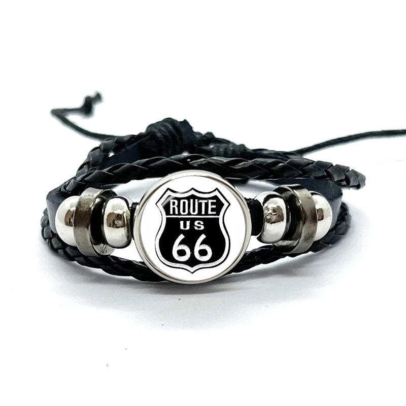 Route 66 Leather Premium Bracelet 