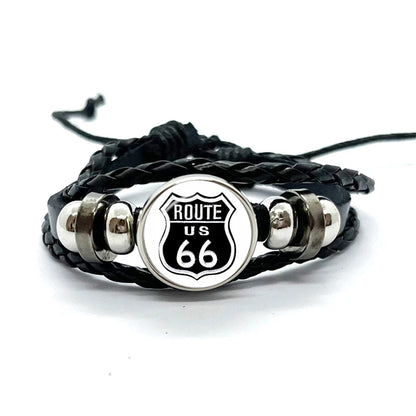 Route 66 Leather Premium Bracelet 