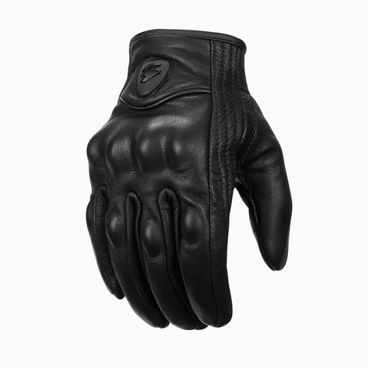 Touchscreen Moto Leather Carbon Gloves
