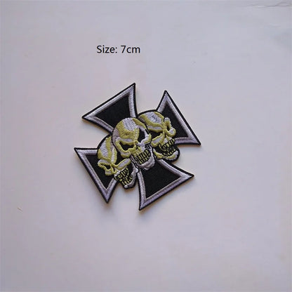 Skull Cross Biker Patches 