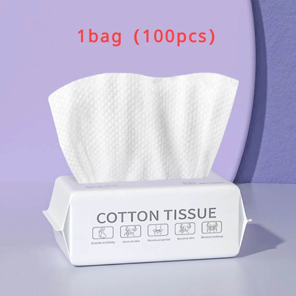 Toalha facial descartável de algodão