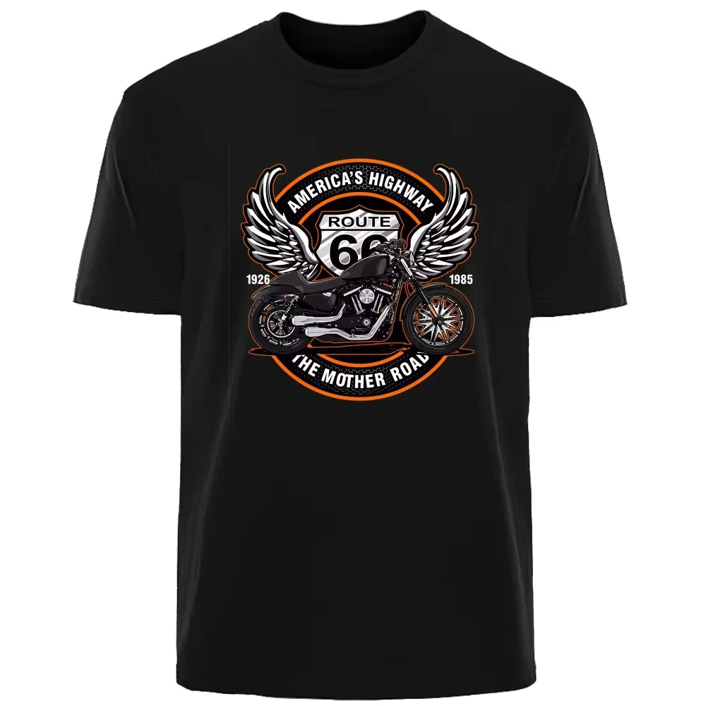 الولايات المتحدة الطريق 66 تي شيرت دراجة نارية 