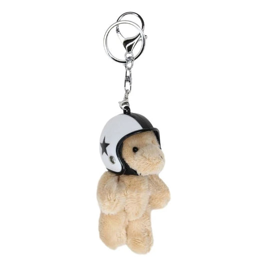 Mini Helmet Bear Charm Keychain 