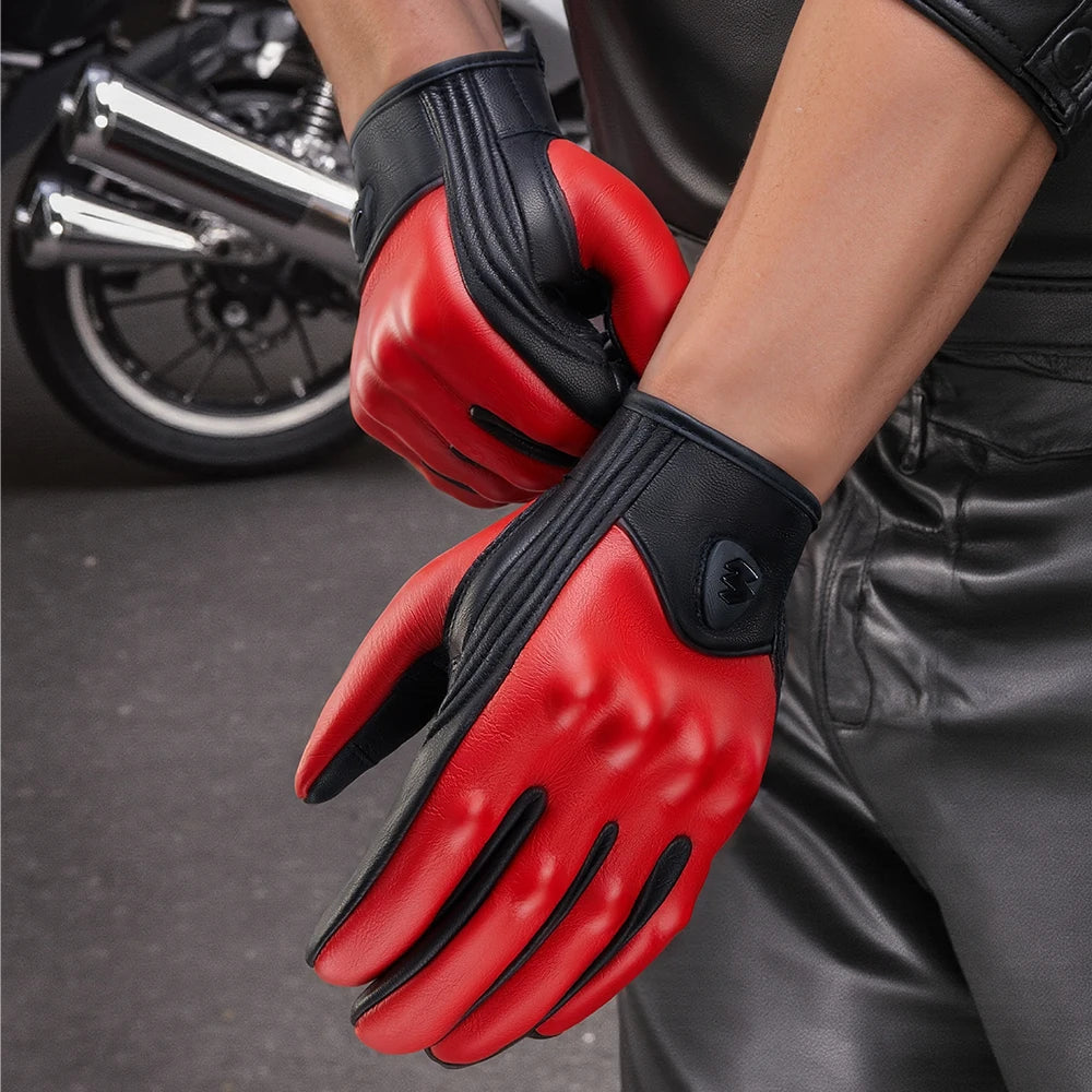 Retro Leather Motorcycle Gloves 