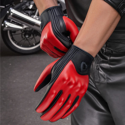 Retro Leather Motorcycle Gloves 