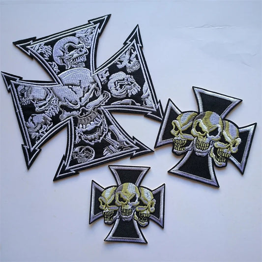 Skull Cross Biker Patches 