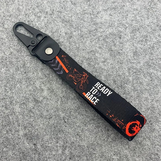 Racing-Inspired Fabric Keychain Strap