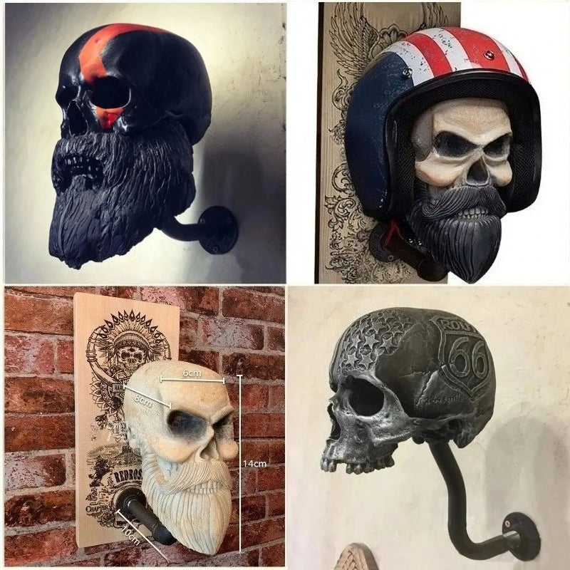 Skull Helmet Holder Wall Decor 