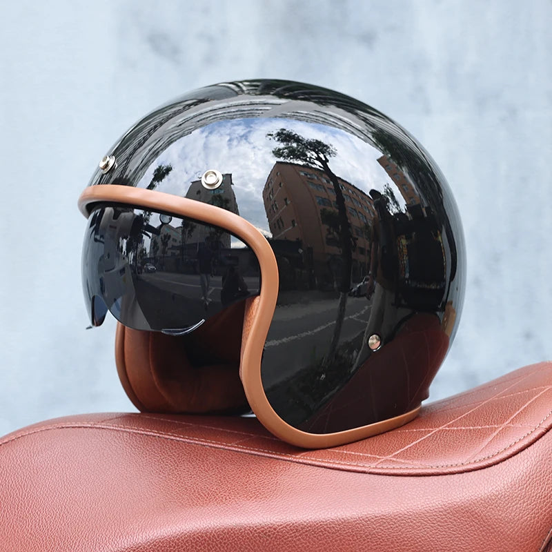 Retro Open Face Motorcycle Helmet 