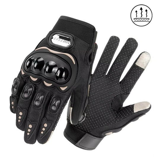 Yellow Leather Motorcycle Gloves