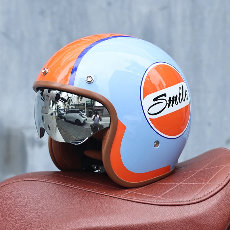 Retro Open Face Motorcycle Helmet 