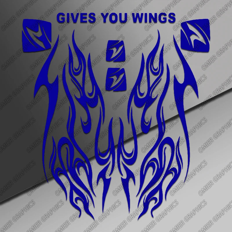 Motorcycle Helmet Flame Decal 