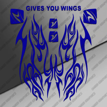 Motorcycle Helmet Flame Decal 