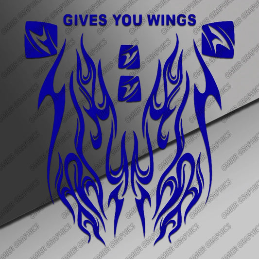 Motorcycle Helmet Flame Decal 