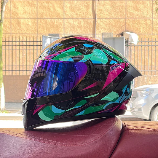 Full Face Motorcycle Helmet with Dual Lens 