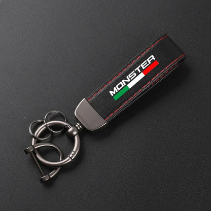 Suede Leather Monster Keychain 