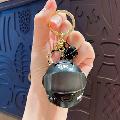 Light-Up Helmet Keychain – Mini LED Night Light Pendant for Riders