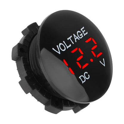 โวลต์มิเตอร์ดิจิทัลขนาดมินิ 12V-24V สำหรับรถจักรยานยนต์ รถยนต์ เรือ และ ATV