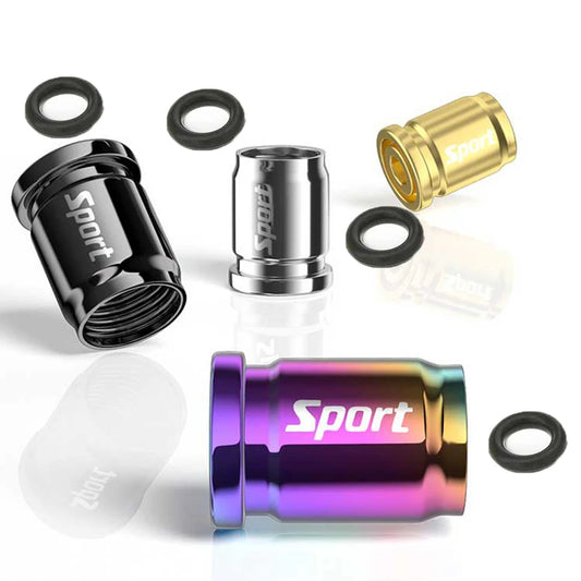 4 Pcs Sport Metallic Valve Caps 