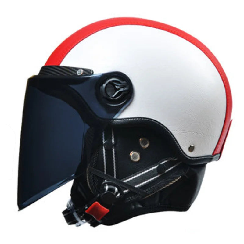 Retro Motorcycle Helmets with Bubble Lens 