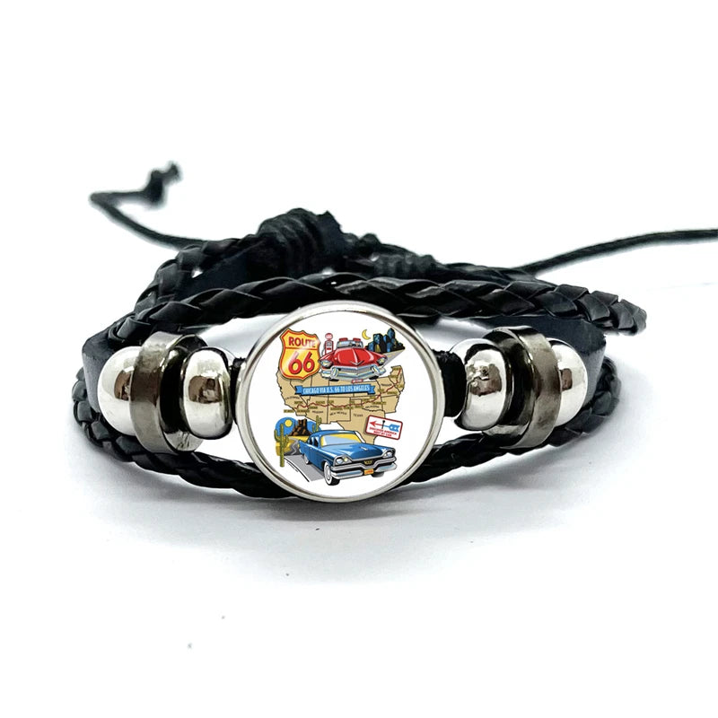 Route 66 Leather Premium Bracelet 