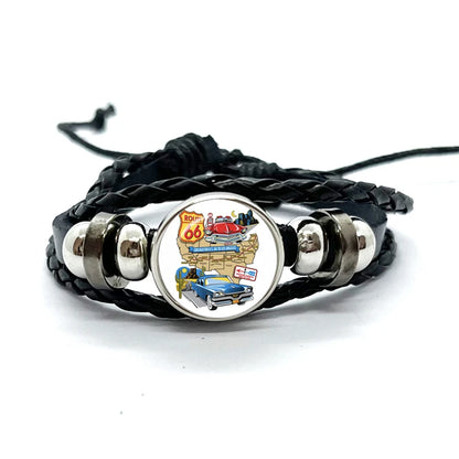 Route 66 Leather Premium Bracelet 