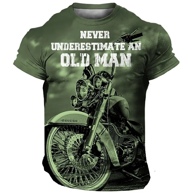 “Never Underestimate an Old Man” Motorcycle T-Shirt 