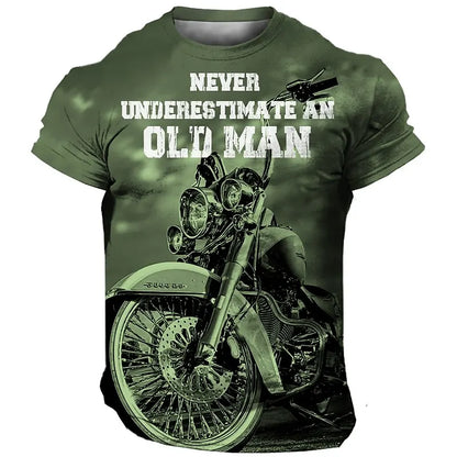“Never Underestimate an Old Man” Motorcycle T-Shirt 