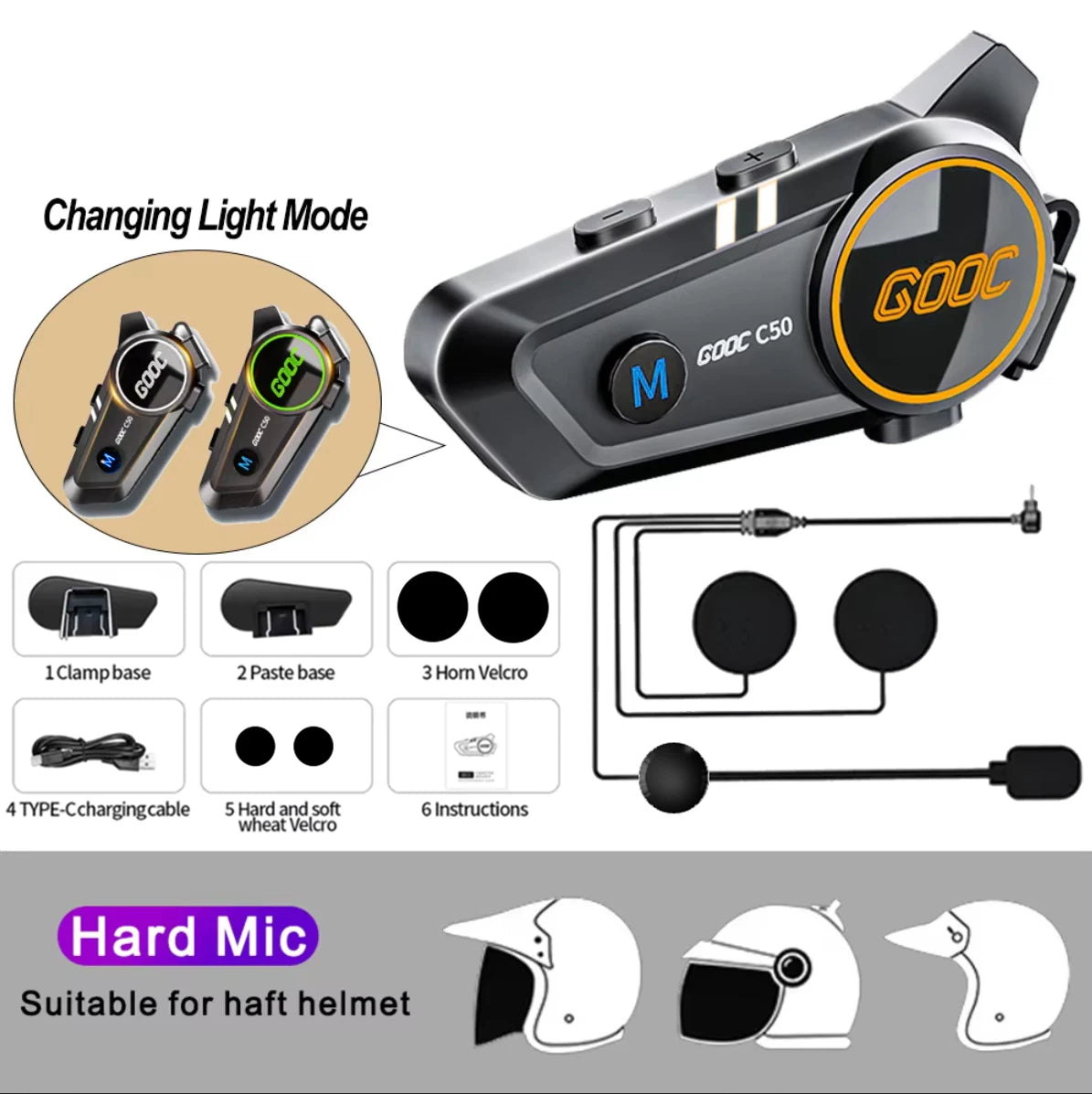Bluetooth Motorcycle Helmet Headset