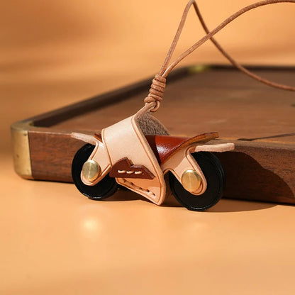 Leather Mini Motorcycle Keychain 