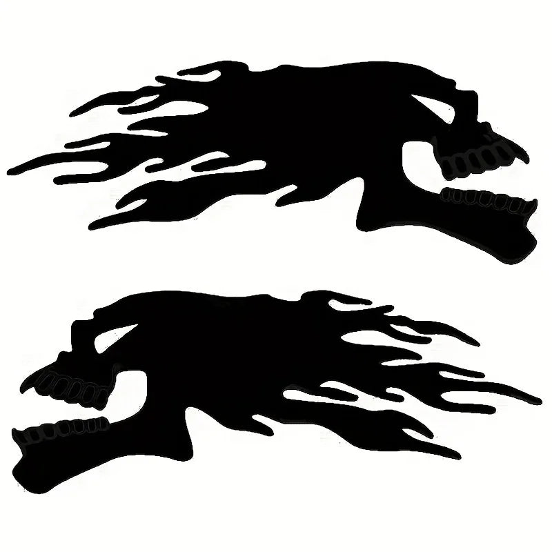 Autocollants de véhicule crâne enflammé 3D