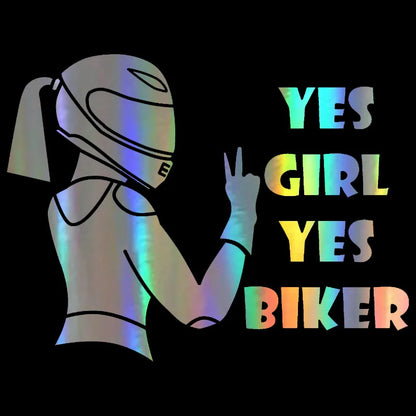 Yes Girl Yes Biker Sticker