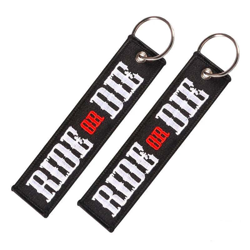 Ride or Die Tag Keychain