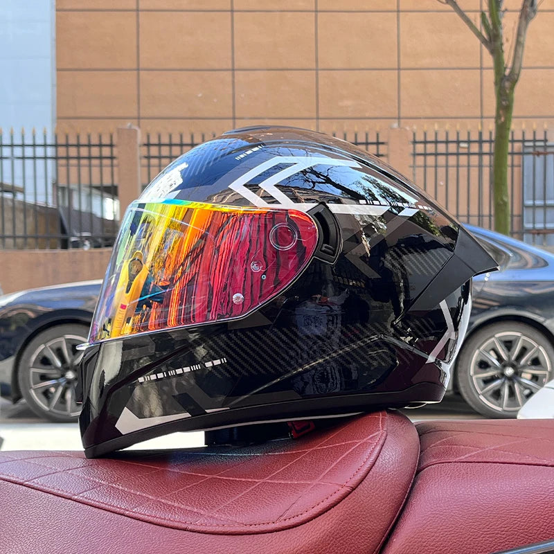 Full Face Motorcycle Helmet with Dual Lens 
