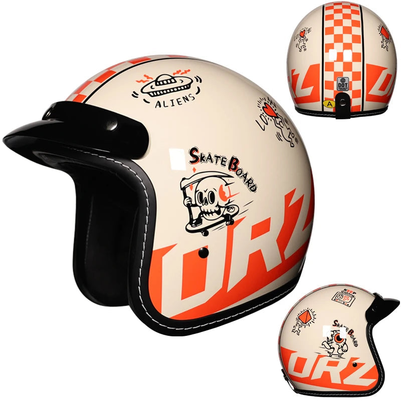 Casco de moto semiabierto 