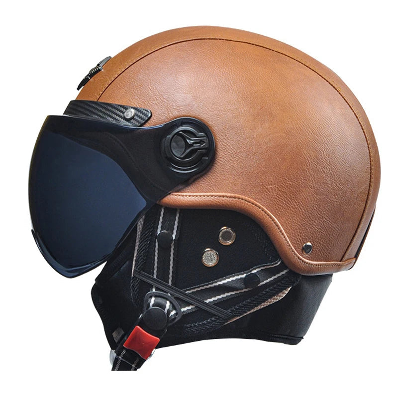 Retro Motorcycle Helmets with Bubble Lens 