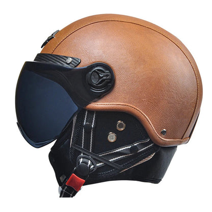 Retro Motorcycle Helmets with Bubble Lens 