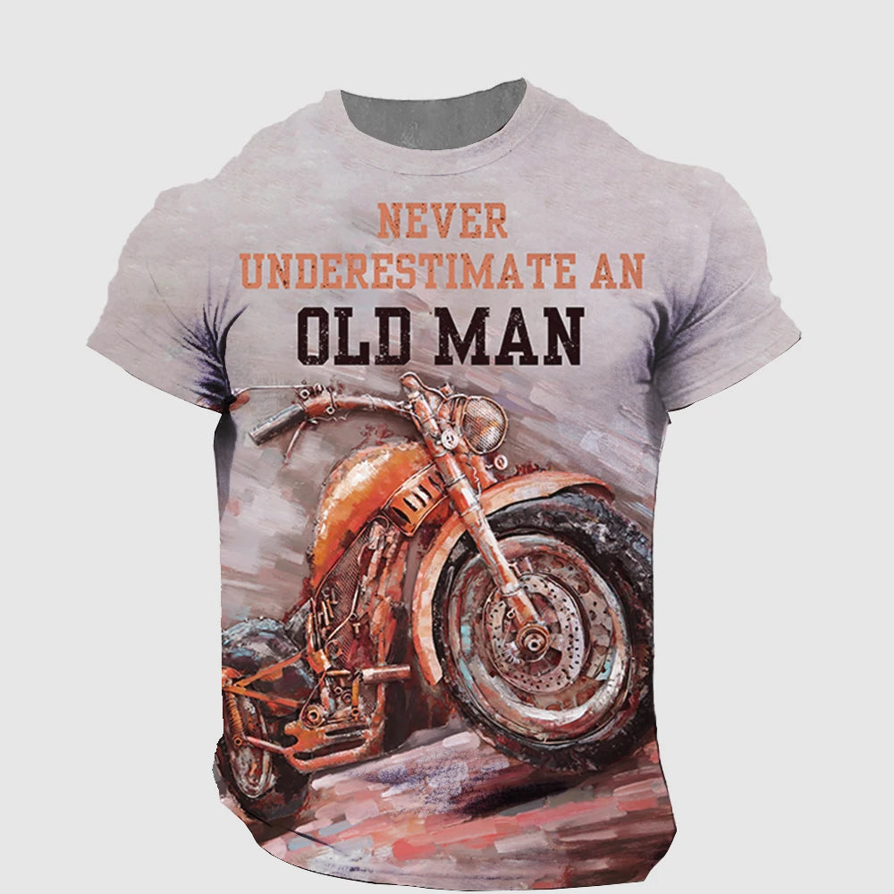 “Never Underestimate an Old Man” Motorcycle T-Shirt 