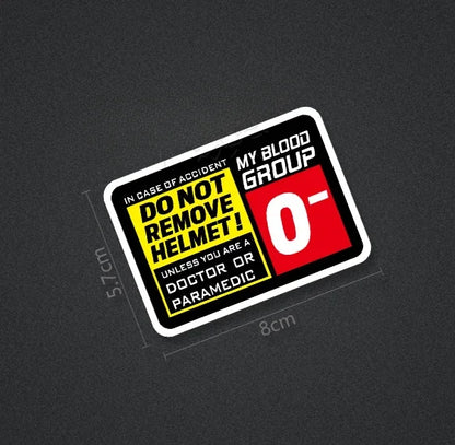 Blood Type Race Helmet Sticker
