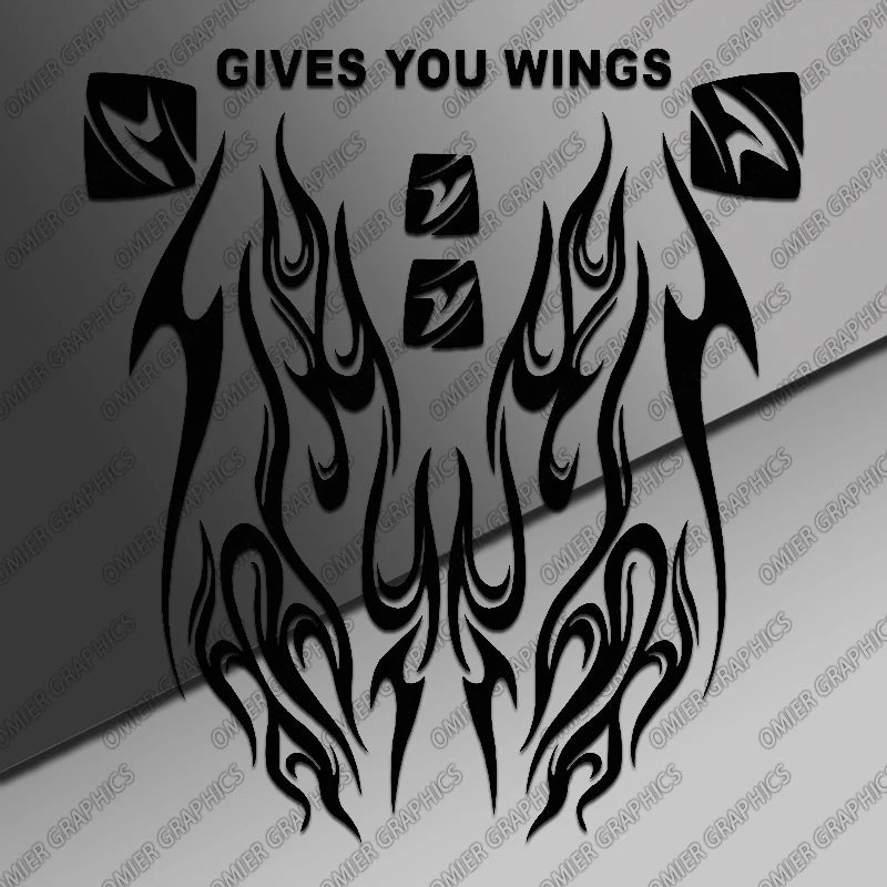 Motorcycle Helmet Flame Decal 
