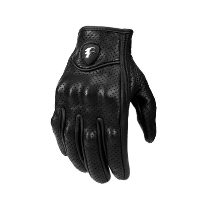 Touchscreen Moto Leather Carbon Gloves